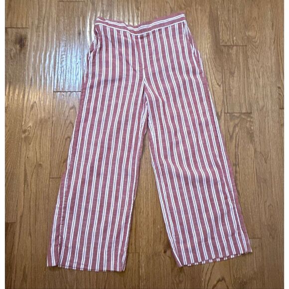 Banana Republic Rowan wide leg red tripe’s crop pant 4 - Picture 3 of 10